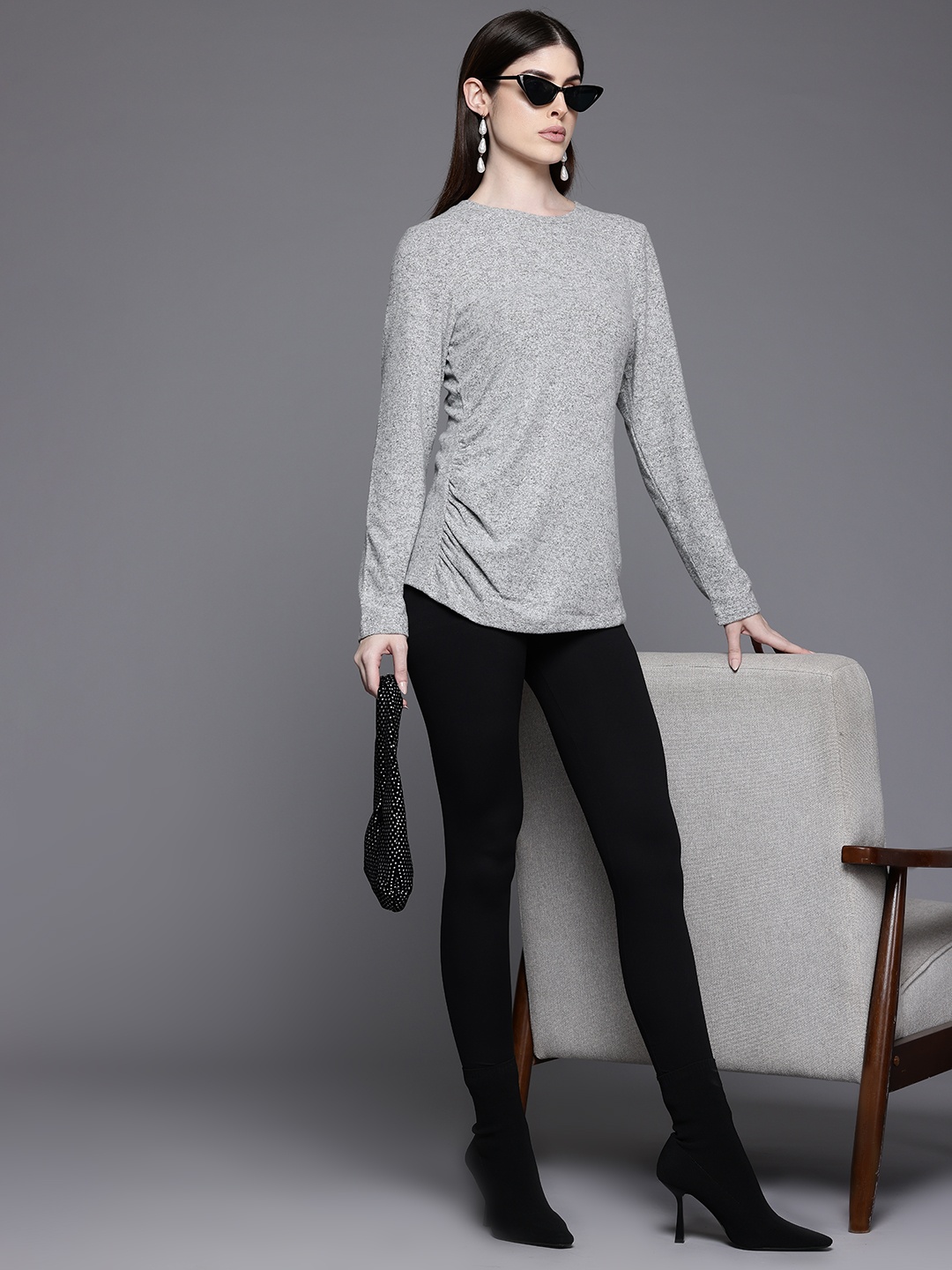 

DOROTHY PERKINS Knitted Top, Grey