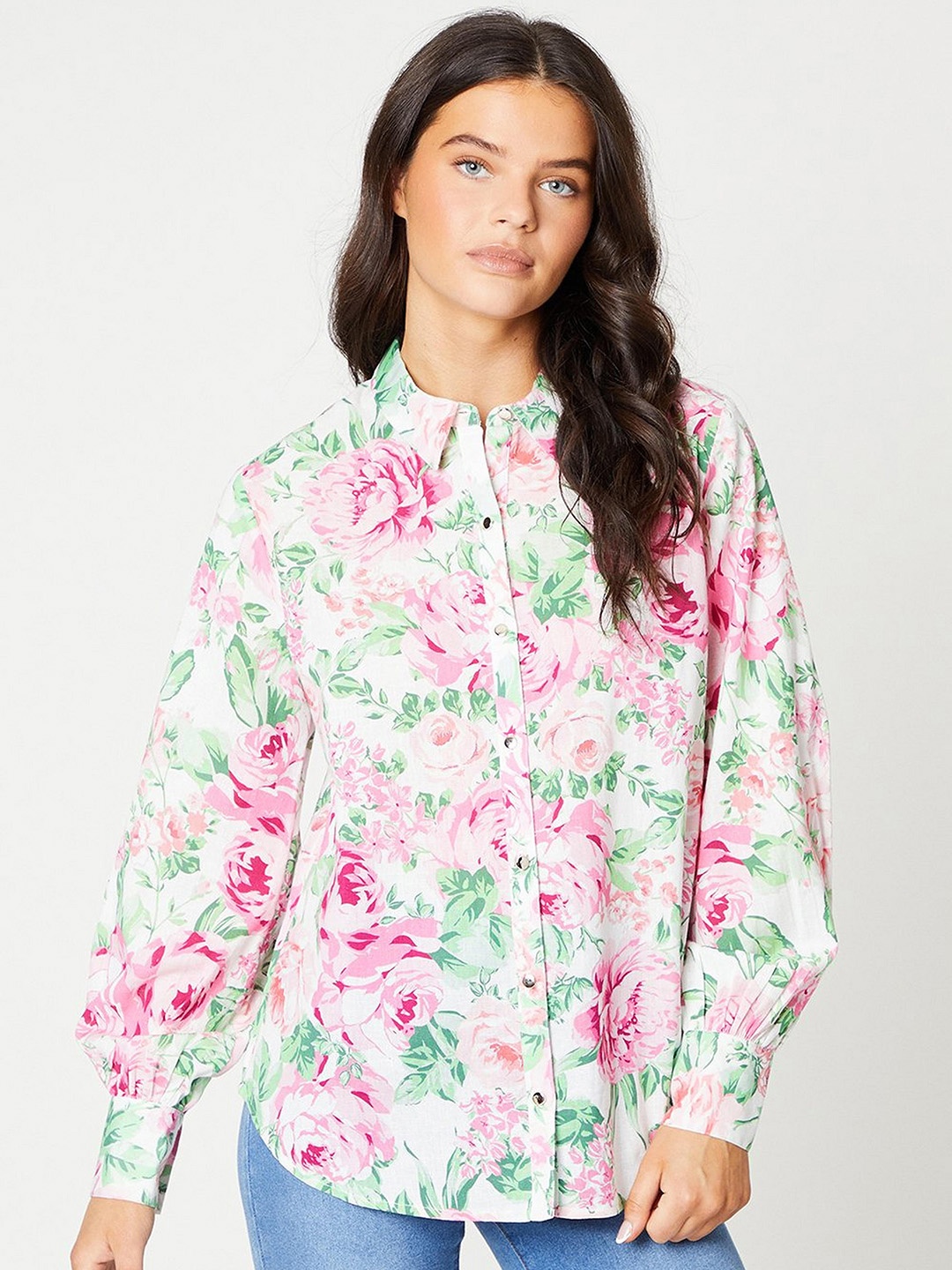 

DOROTHY PERKINS Floral Print Shirt, White