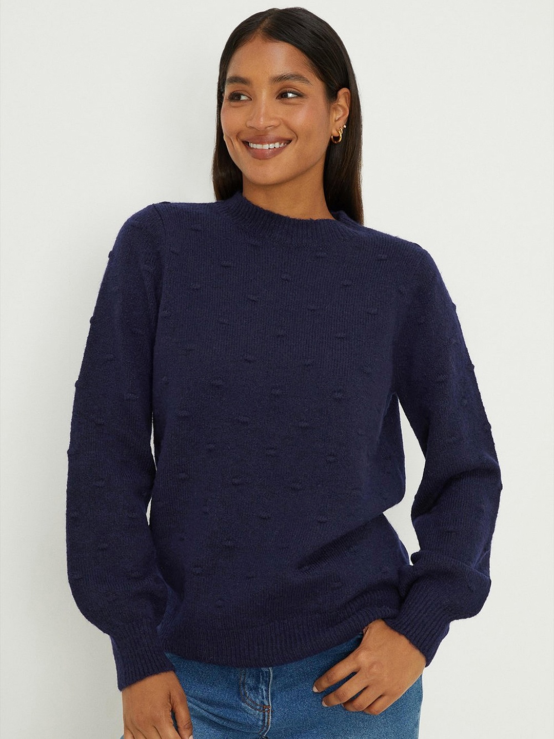 

DOROTHY PERKINS Round Neck Pullover, Navy blue
