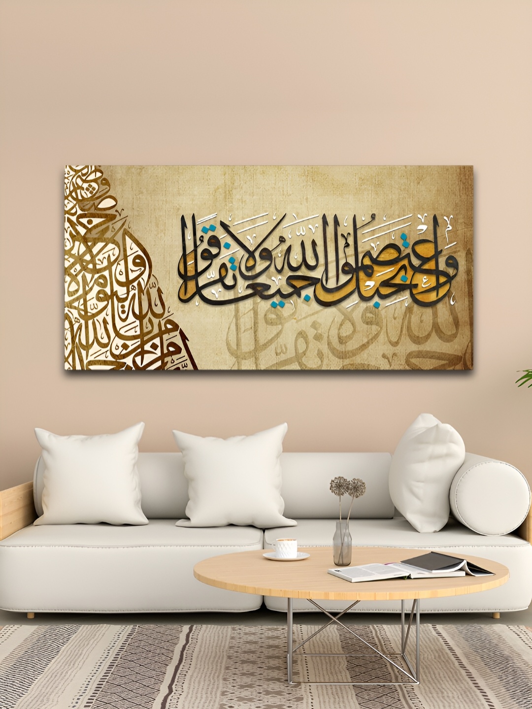 

VibeCrafts Cream & Black Canvas Painting Wall Art