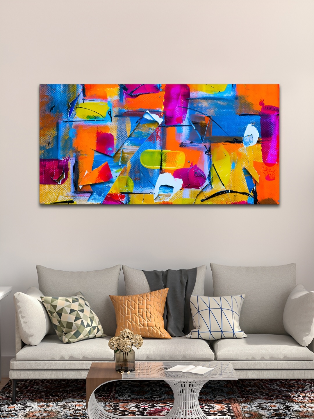 

VibeCrafts Blue & Purple Canvas Abstract Painting Wall Art