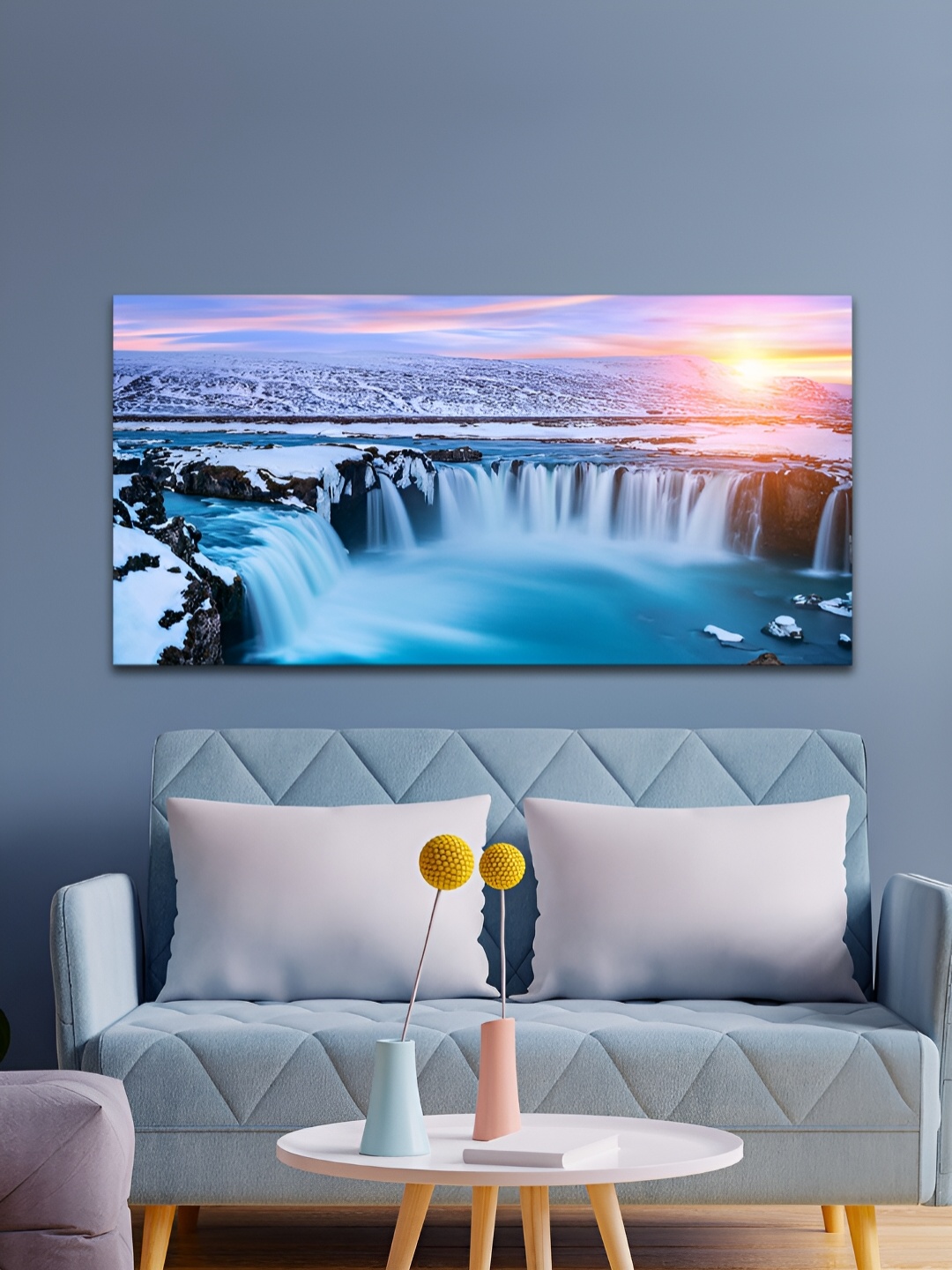 

VibeCrafts White & Blue Canvas Painting Wall Art