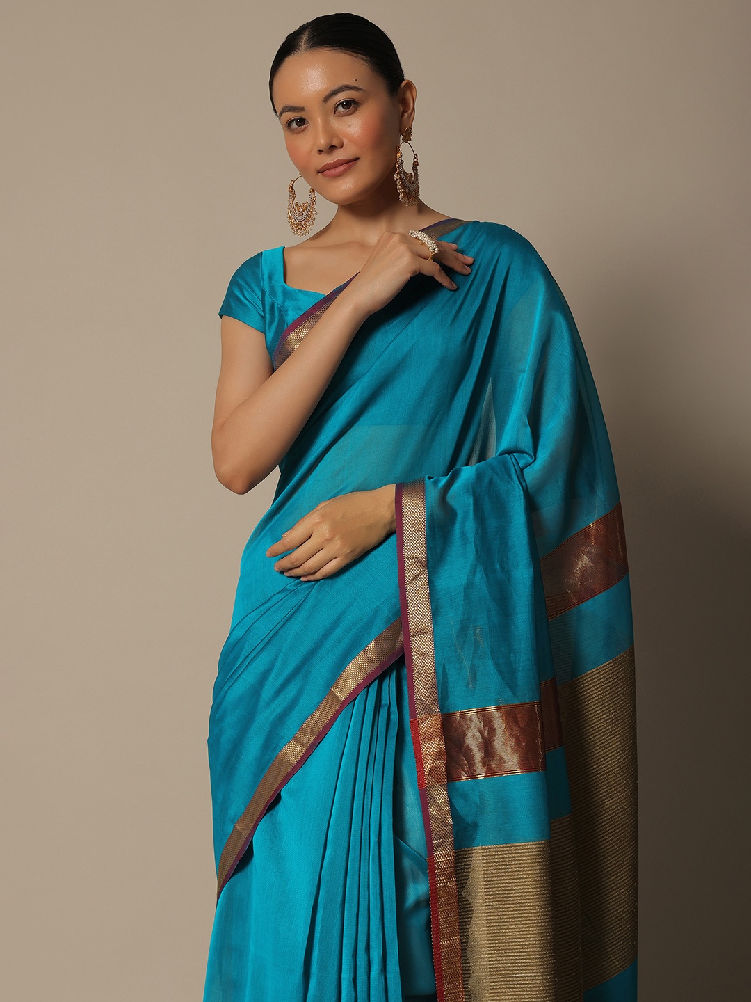 

KALKI Fashion Chanderi Zari Saree, Blue