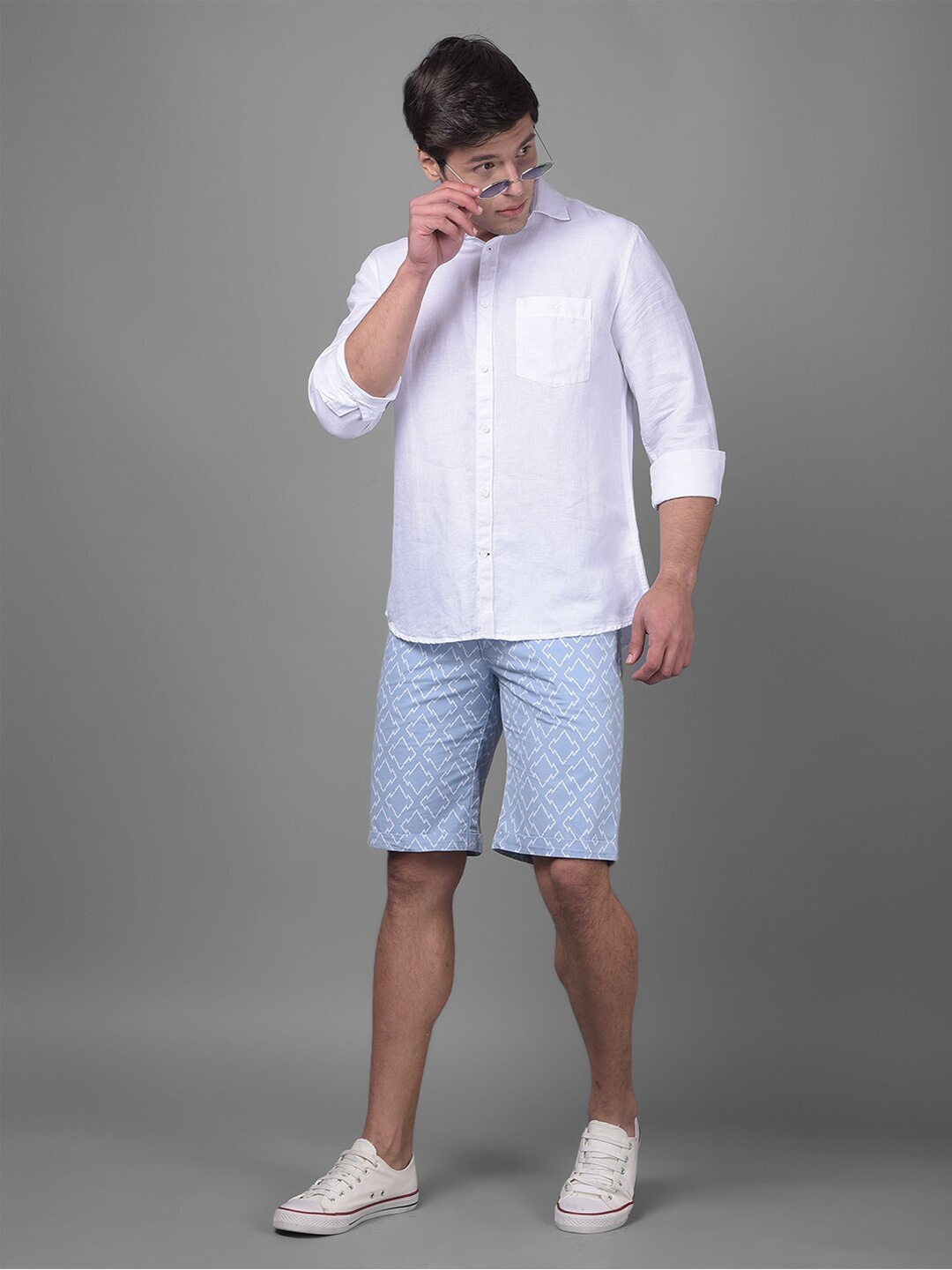 

Crimsoune Club Classic Slim Fit Opaque Cotton Casual Shirt, White
