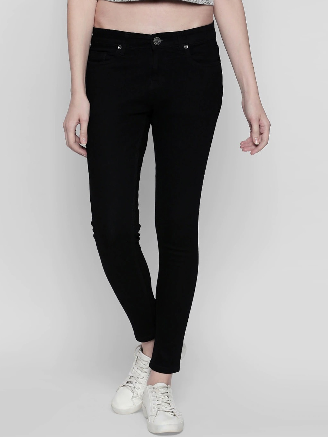 

High Star Women Slim Fit High-Rise Clean Look Stretchable Jeans, Black