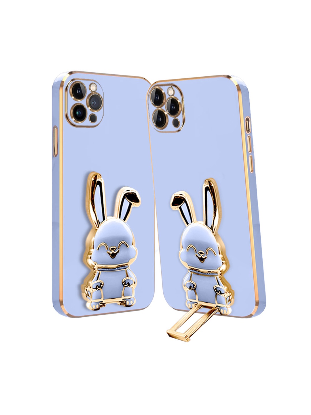 

Karwan 3D Bunny With Folding Stand iPhone 11 Pro Back Cover Case, Blue