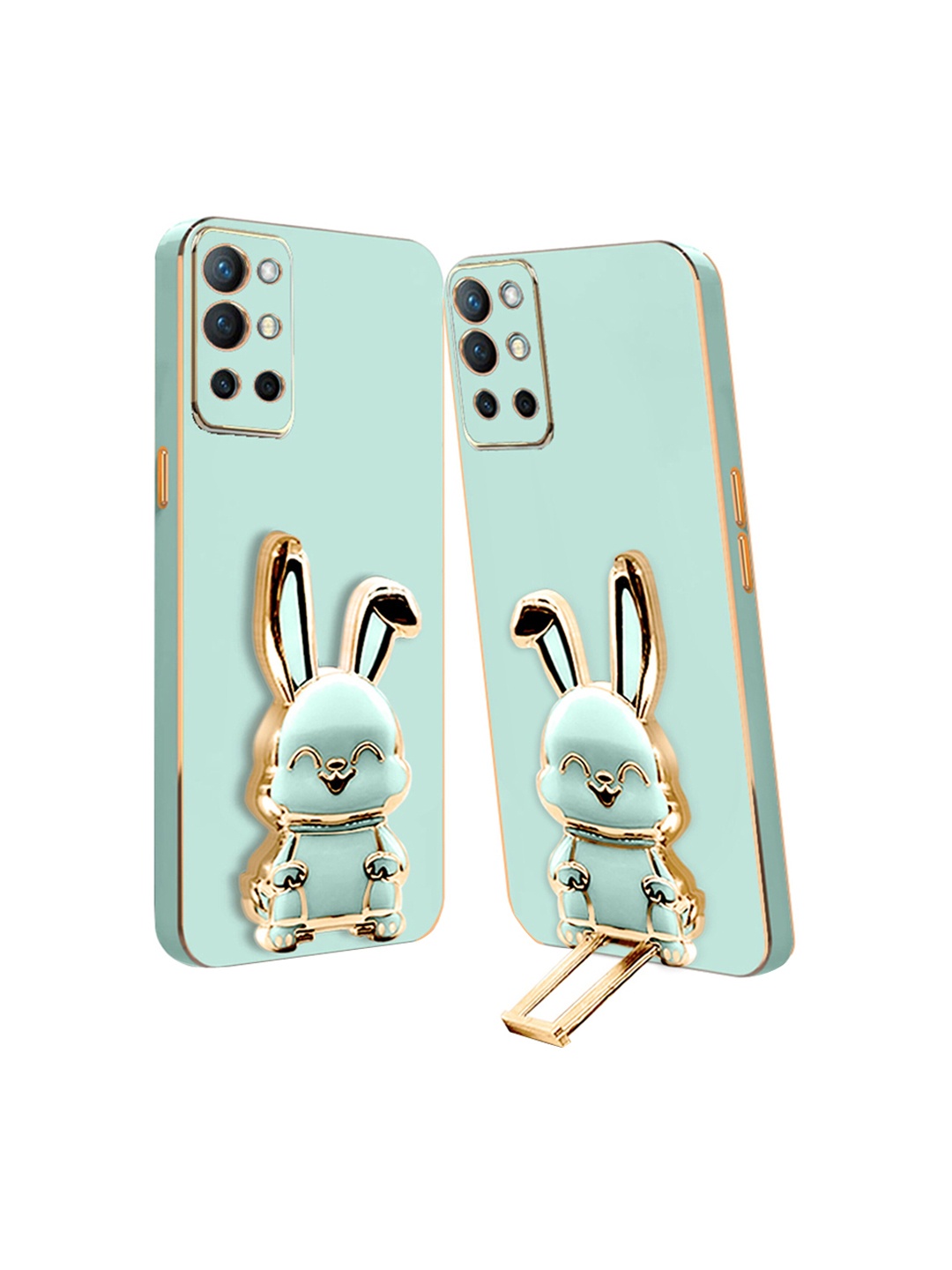

Karwan Lightweight 3D Bunny With Folding Stand Oneplus 9R Back Cover Case, Green