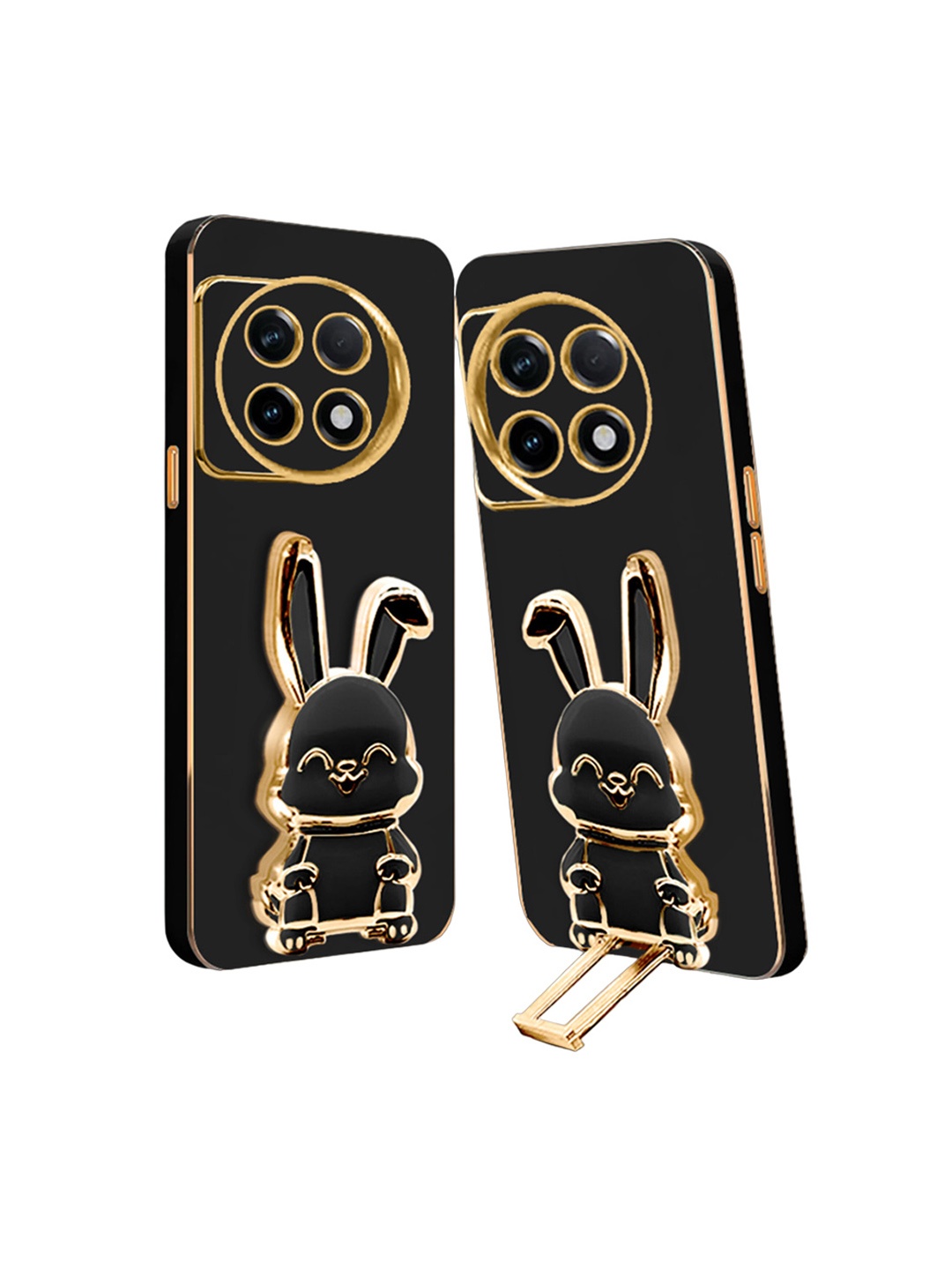 

Karwan 3D Bunny With Folding Stand Oneplus 11R 5G Back Cover Case, Black