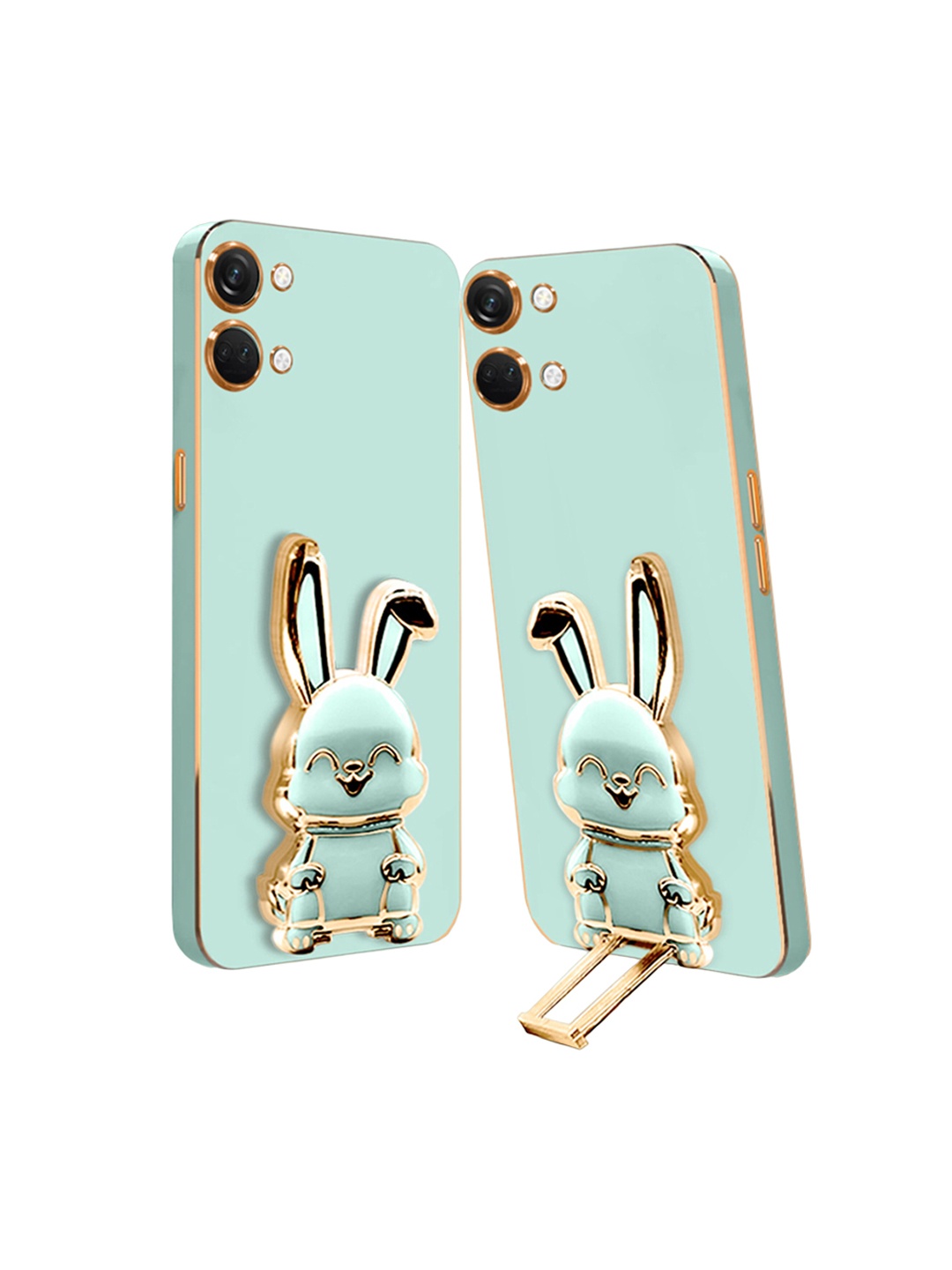 

Karwan 3D Bunny With Folding Stand Oneplus Nord 3 Back Cover Case, Green