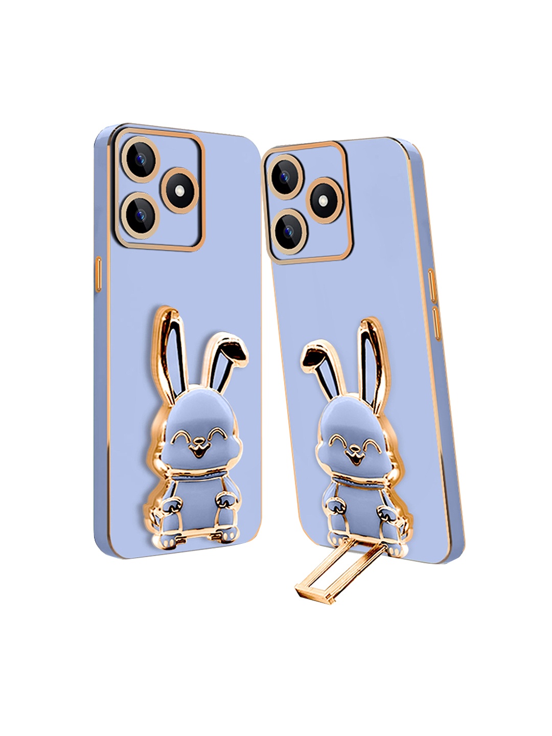 

Karwan 3D Bunny With Folding Stand Narzo N53 Back Cover Case, Blue