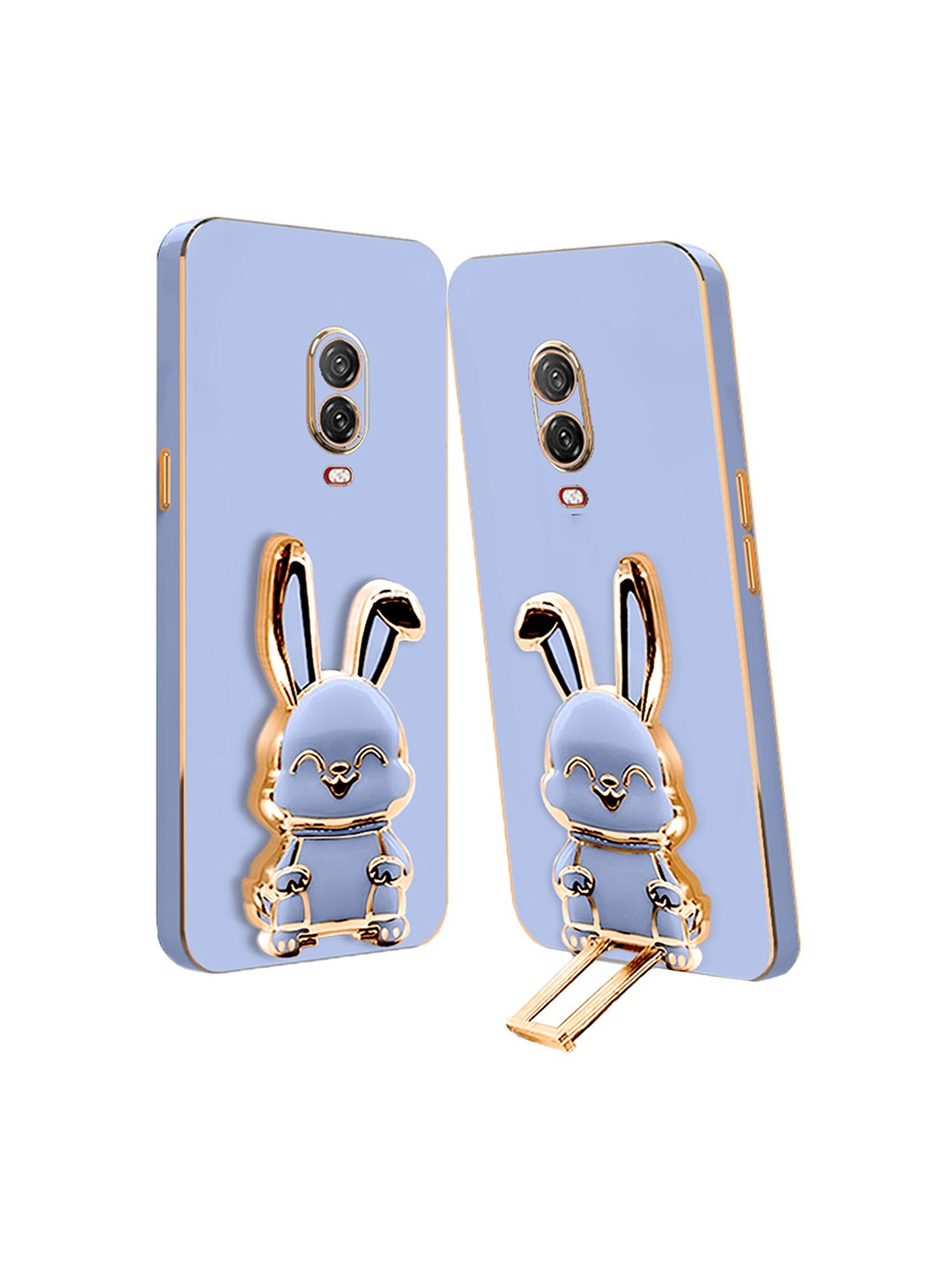 

Karwan Unisex 3D Bunny With Folding Stand Oneplus 7 Back Cover Case, Blue