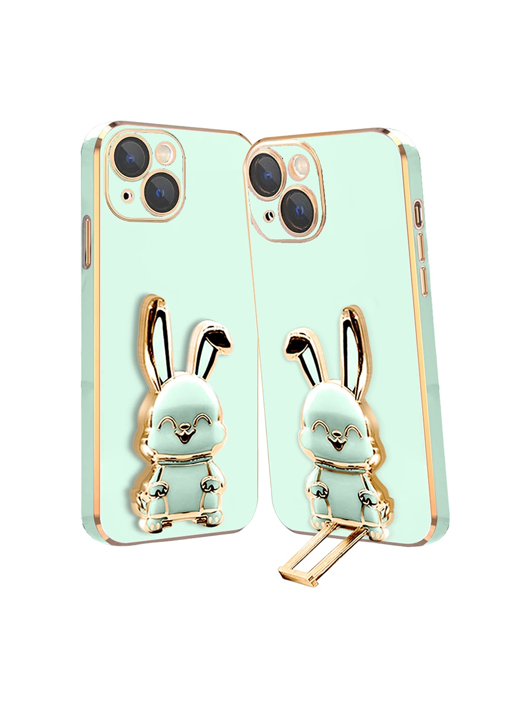 

Karwan 3D Bunny With Folding Stand iPhone 13 Back Cover Case, Green