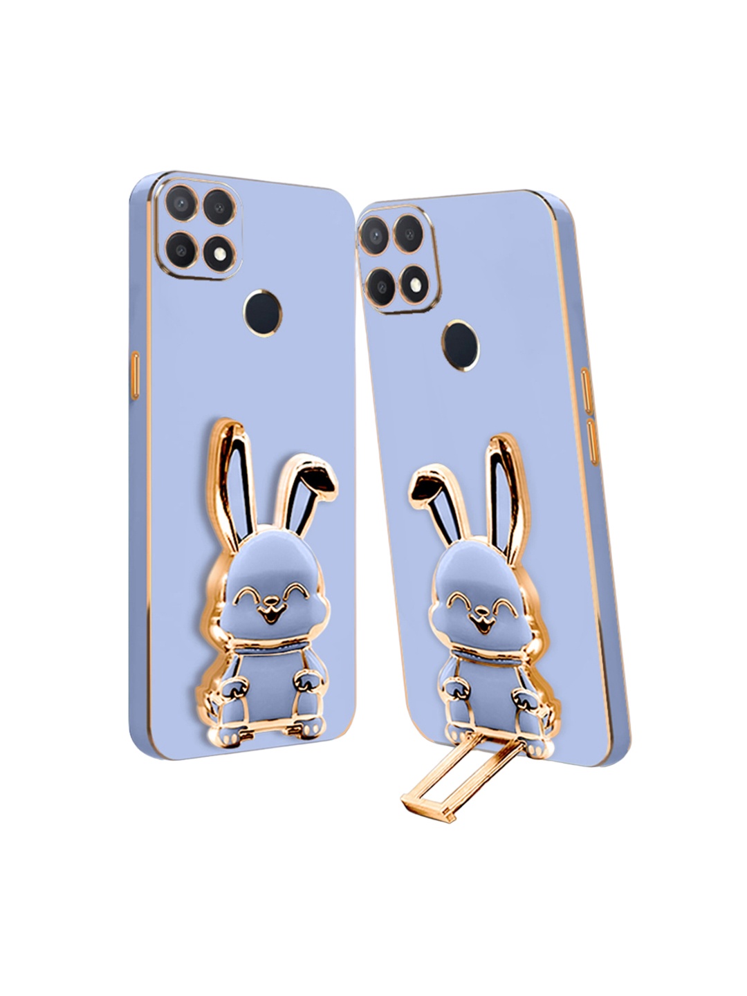 

Karwan 3D Bunny With Folding Stand Oppo A15 Phone Back Case, Blue