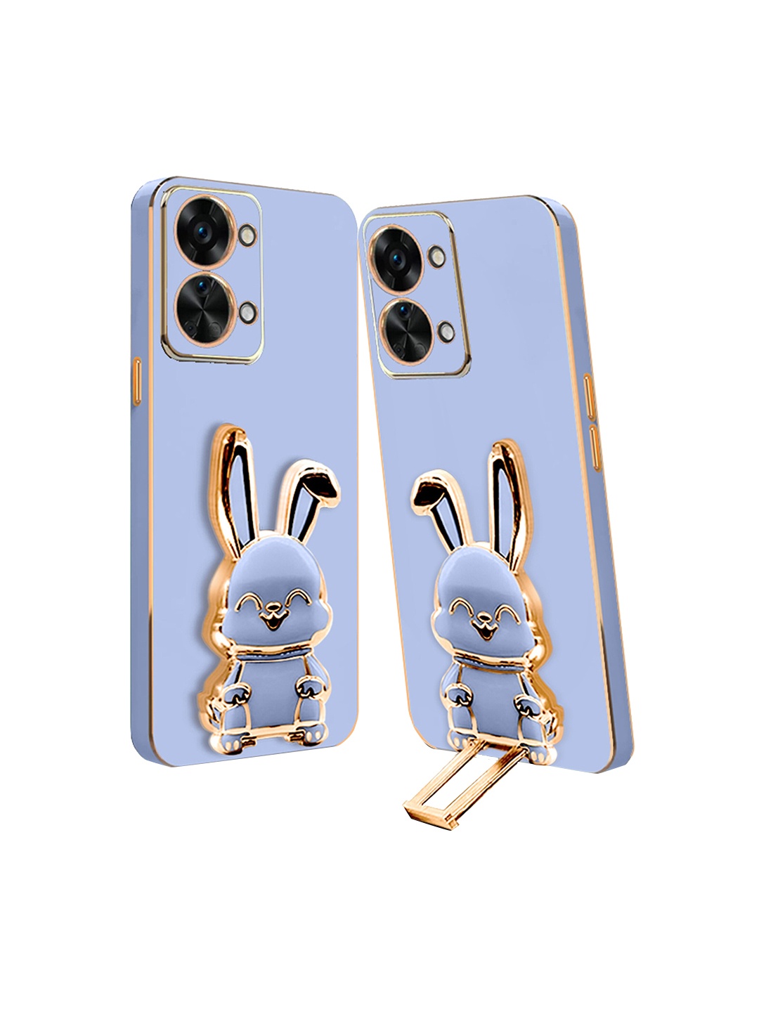 

Karwan 3D Bunny With Folding Stand Oneplus Nord 2T Back Cover Case, Blue