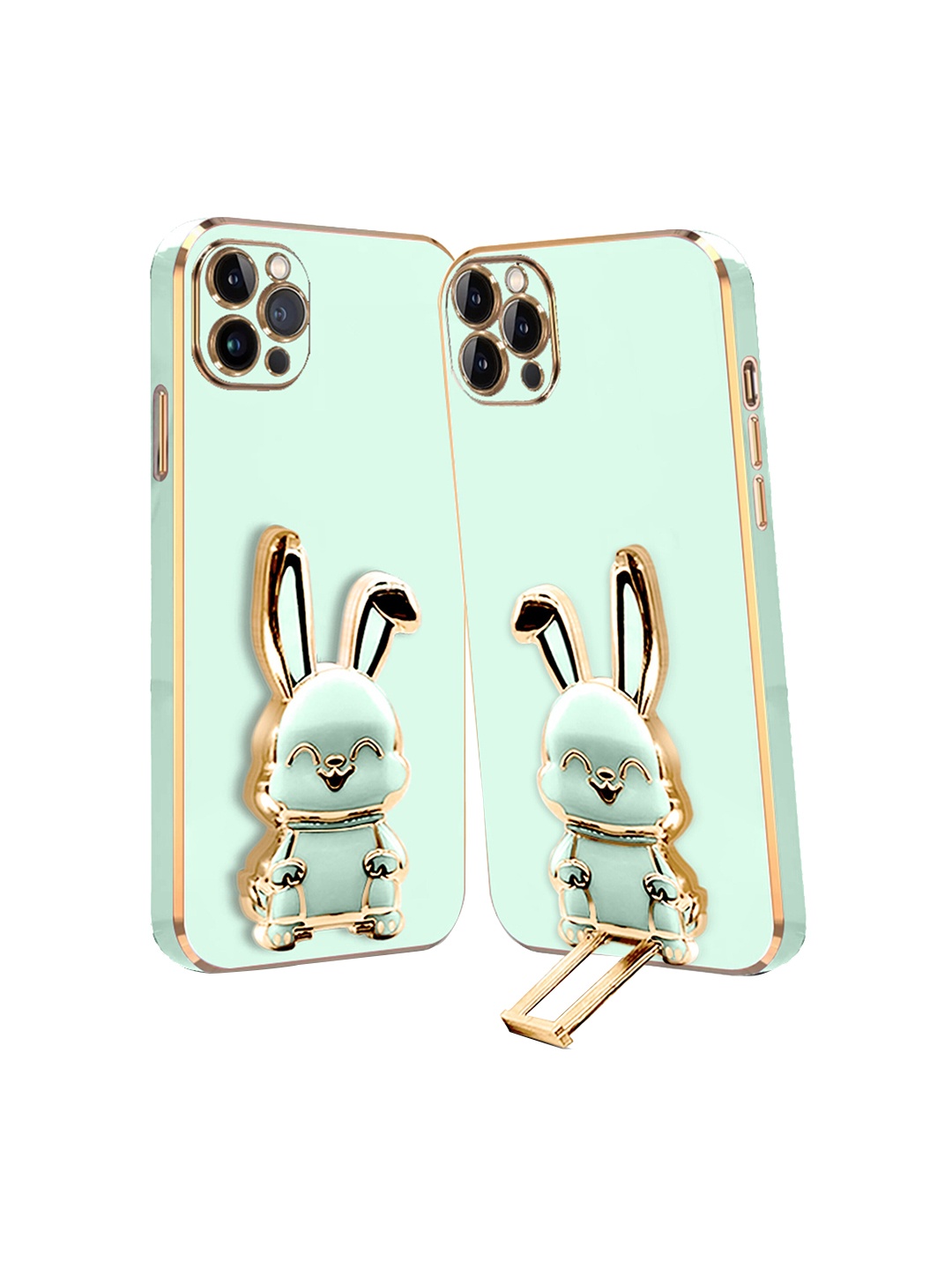 

Karwan 3D Bunny With Folding Stand iPhone 11 Pro Max Back Cover Case, Green