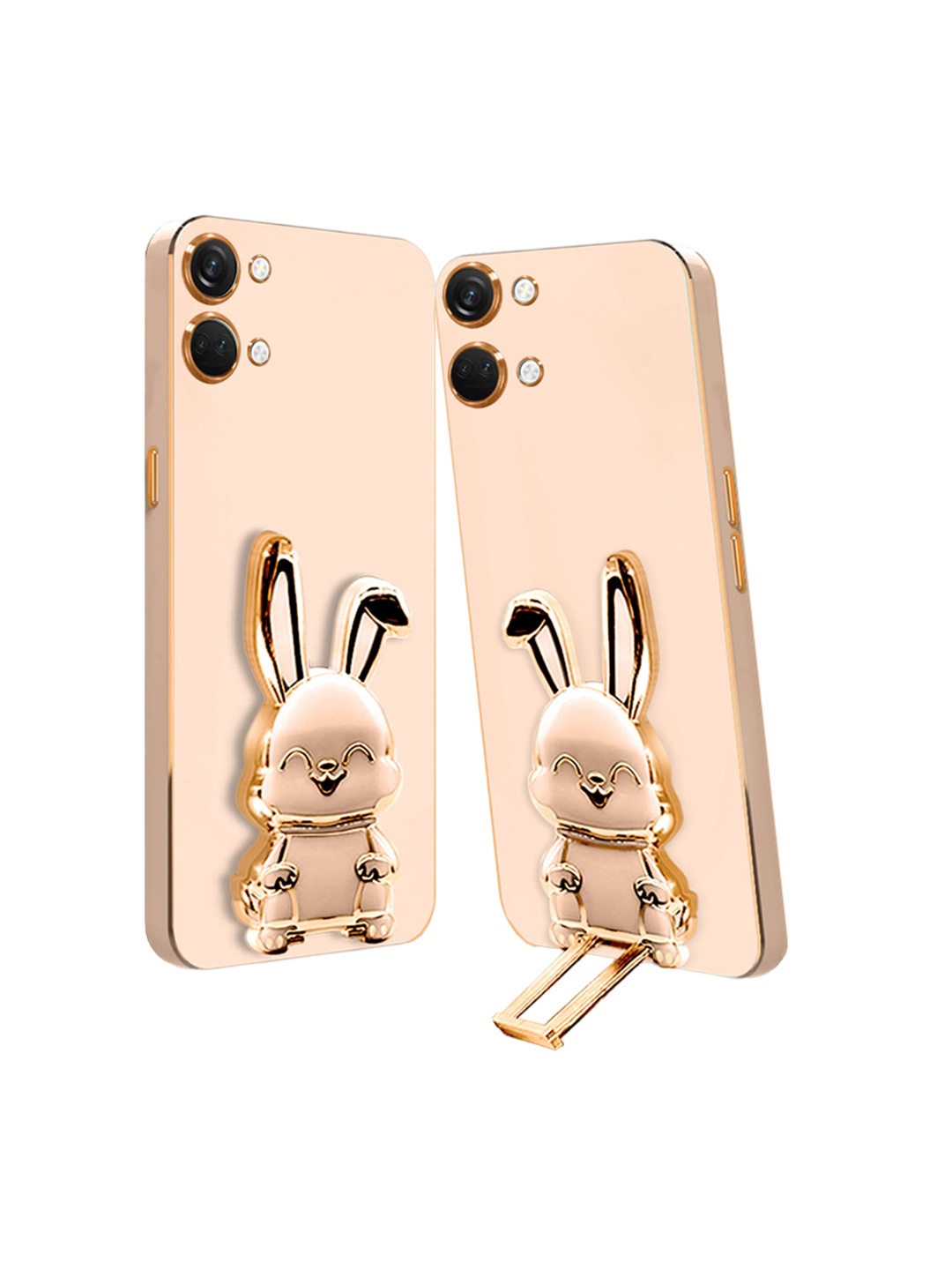 

Karwan Lightweight 3D Bunny With Folding Stand Oneplus Nord 3 Back Cover Case, Pink