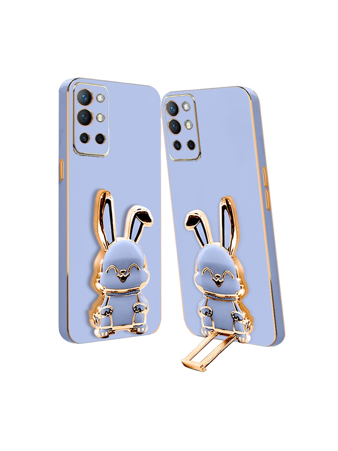 

Karwan 3D Bunny With Folding Stand Oneplus 9 Back Cover Case, Blue