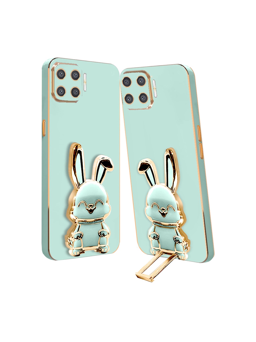 

Karwan 3D Bunny With Folding Stand Oppo A73 Back Cover Case, Green