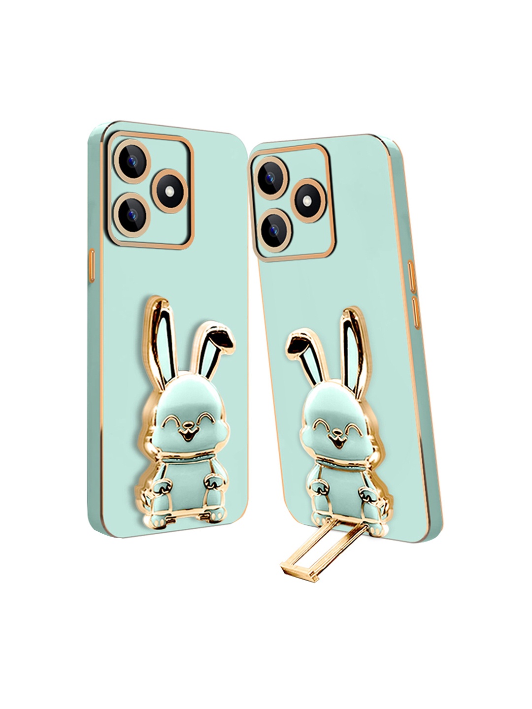 

Karwan Narzo N53 Back Case With 3D Bunny Folding Stand, Green