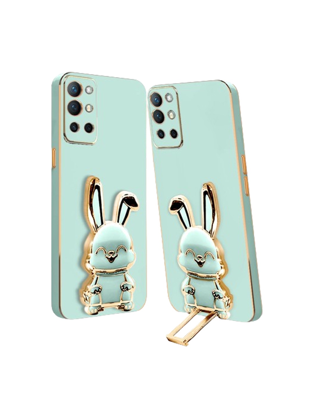 

Karwan 3D Bunny With Folding Stand Oneplus 9 Back Cover Case, Green