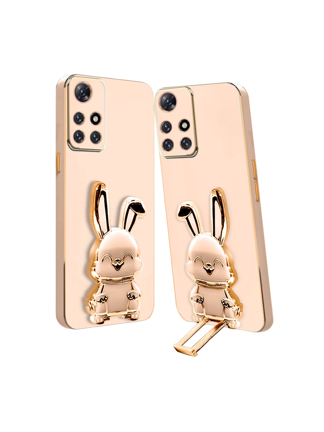 

Karwan 3D Bunny With Folding Stand Mi 10 PRIME Back Cover Case, Pink