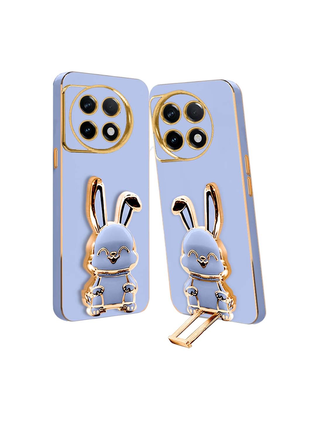 

Karwan OnePlus 11 5G Back Case With 3D Bunny Folding Stand, Blue