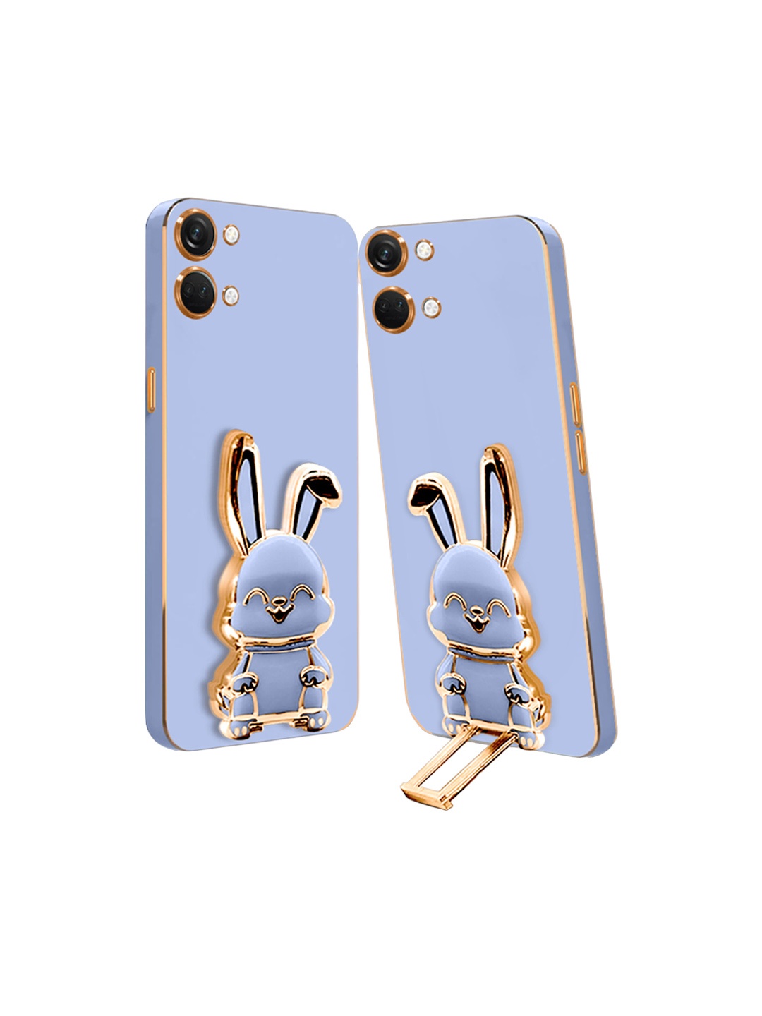 

Karwan OnePlus Nord 3 Back Case With 3D Bunny Folding Stand, Blue