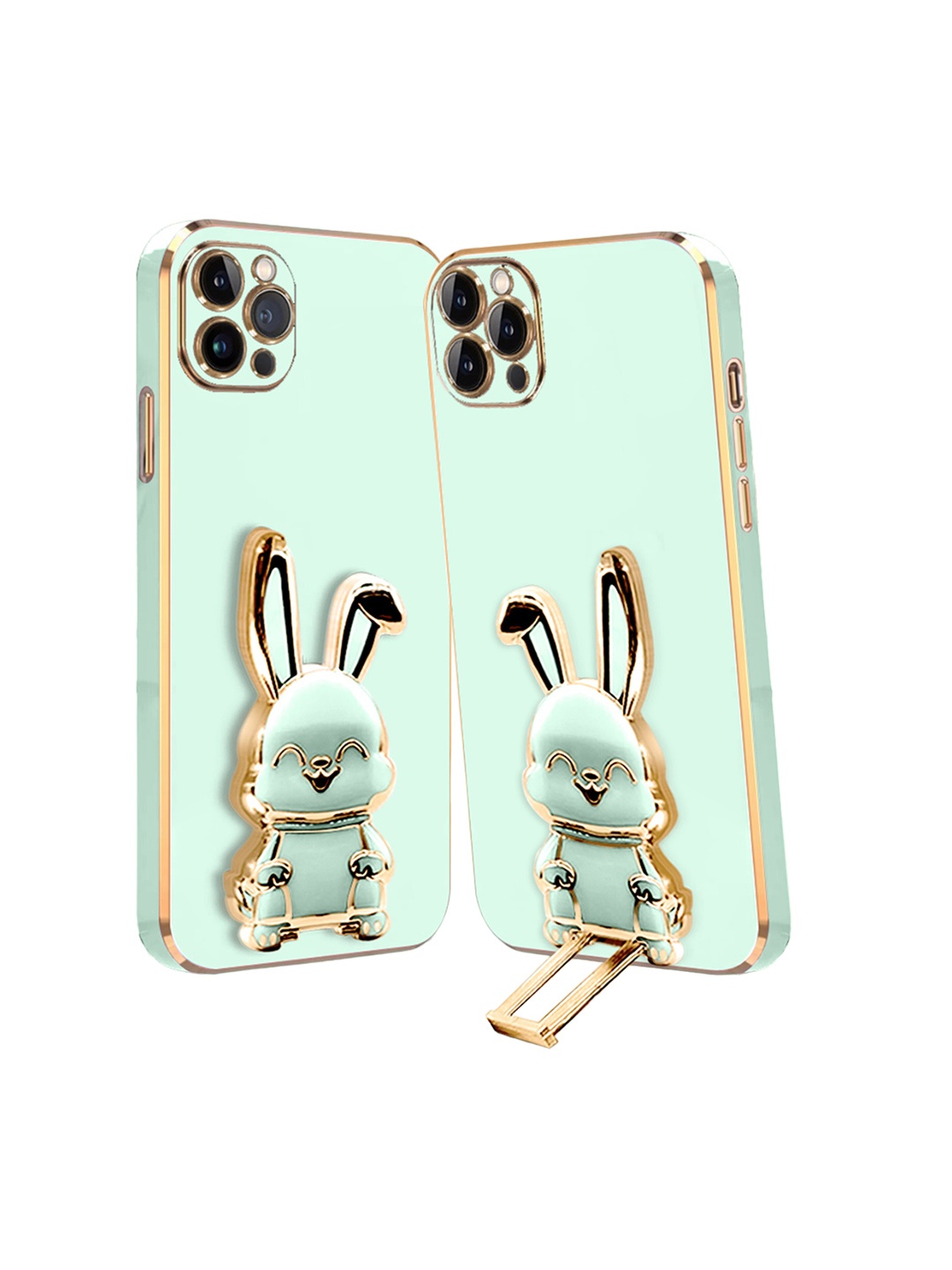 

Karwan iPhone 11 Pro Back Case With 3D Bunny Folding Stand, Green