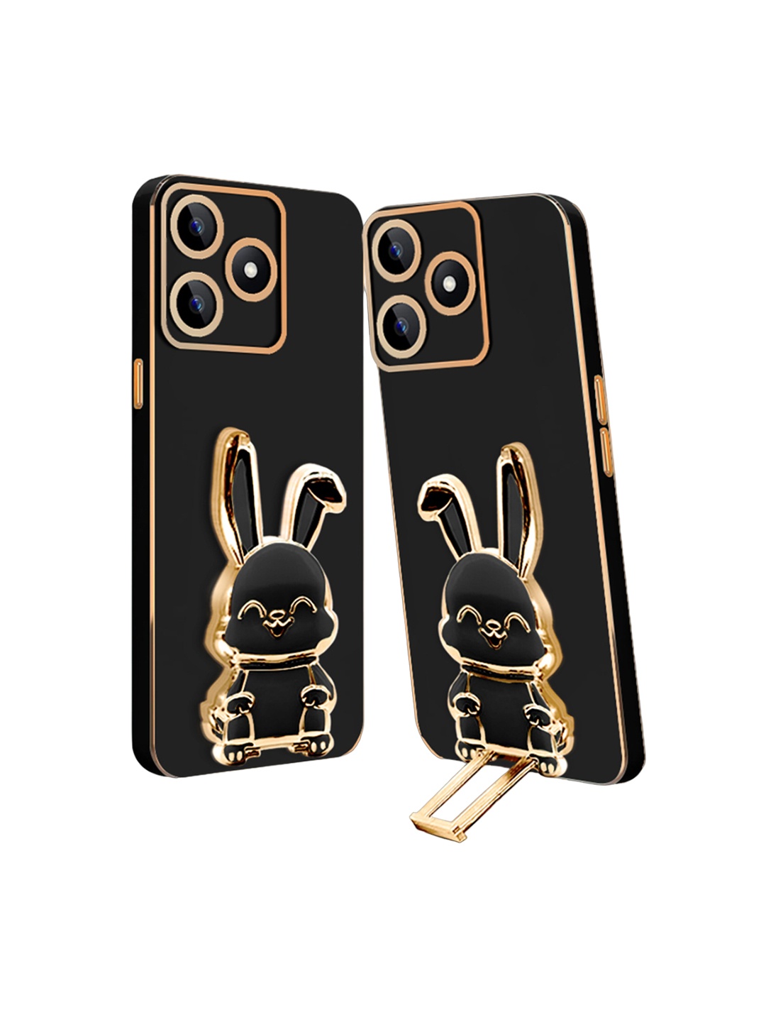 

Karwan Narzo N53 Back Case With 3D Bunny Folding Stand, Black