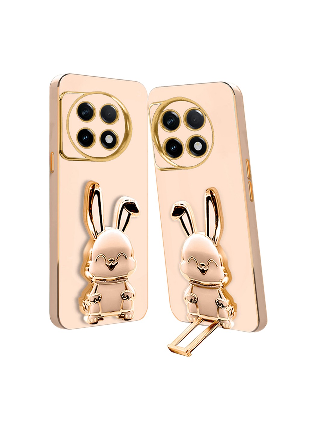 

Karwan 3D Bunny With Folding Stand Slip Proof OnePlus 11 5G Back Case, Pink