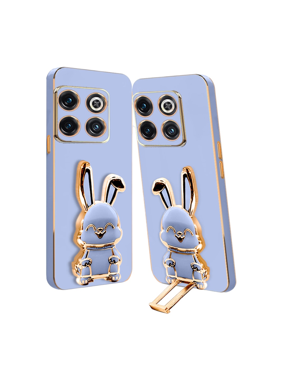 

Karwan OnePlus 10T Back Case With 3D Bunny Folding Stand, Blue