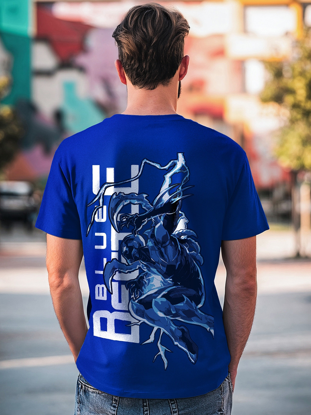 

Bewakoof DC Comics Graphic Printed Cotton T-shirt, Blue