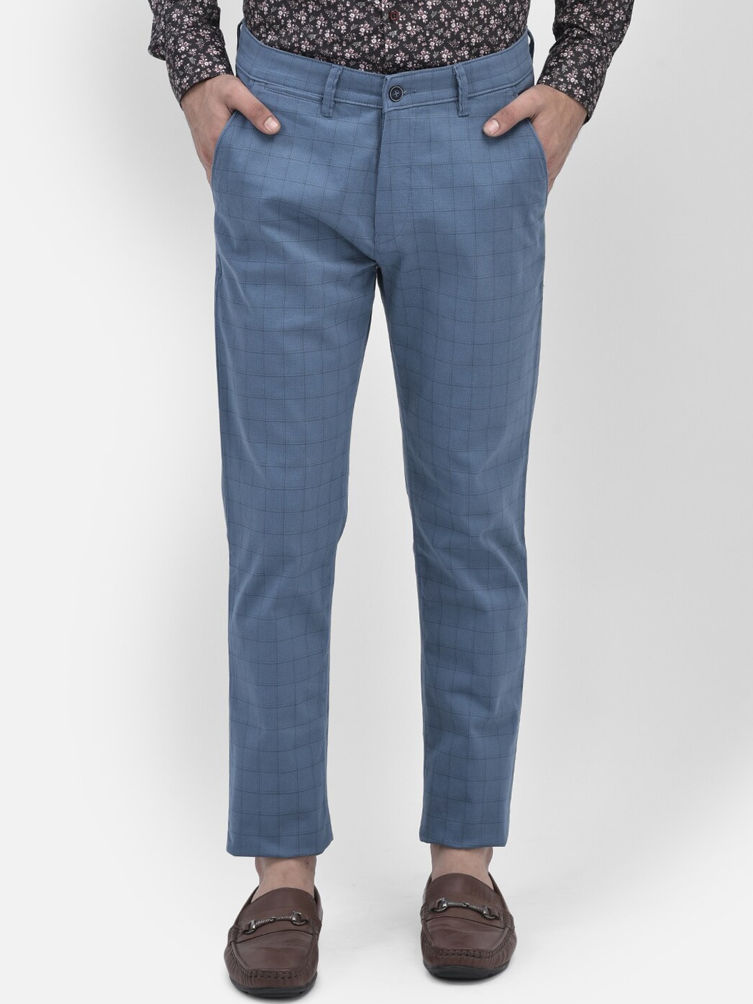 

Crimsoune Club Men Slim Fit Chinos Trousers, Blue