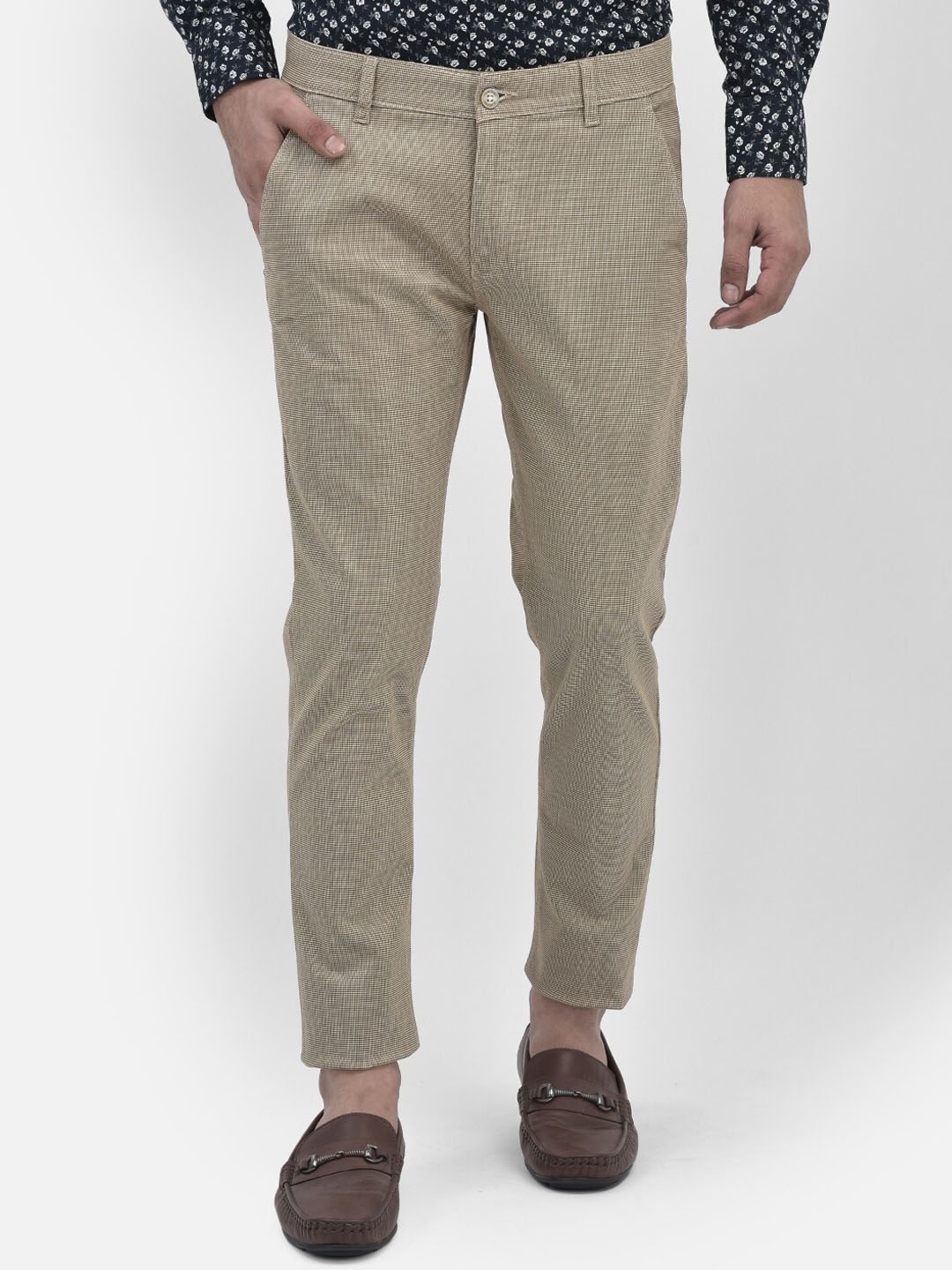 

Crimsoune Club Men Slim Fit Trousers, Beige