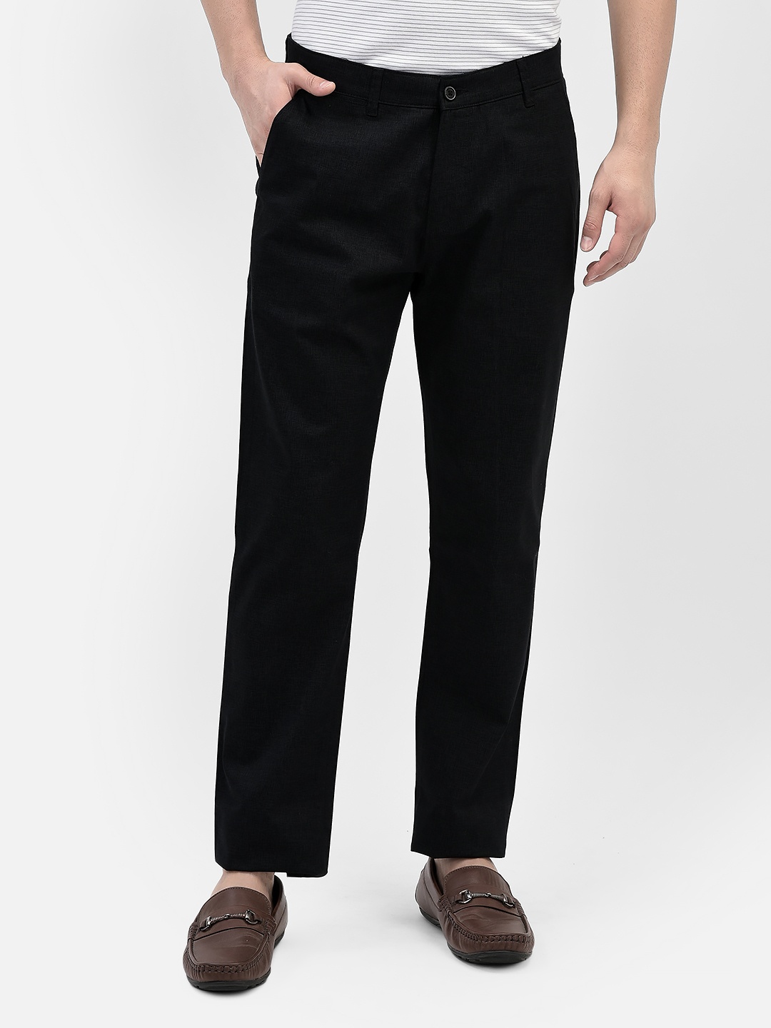 

Crimsoune Club Men Original Cotton Slim Fit Chinos Trousers, Black
