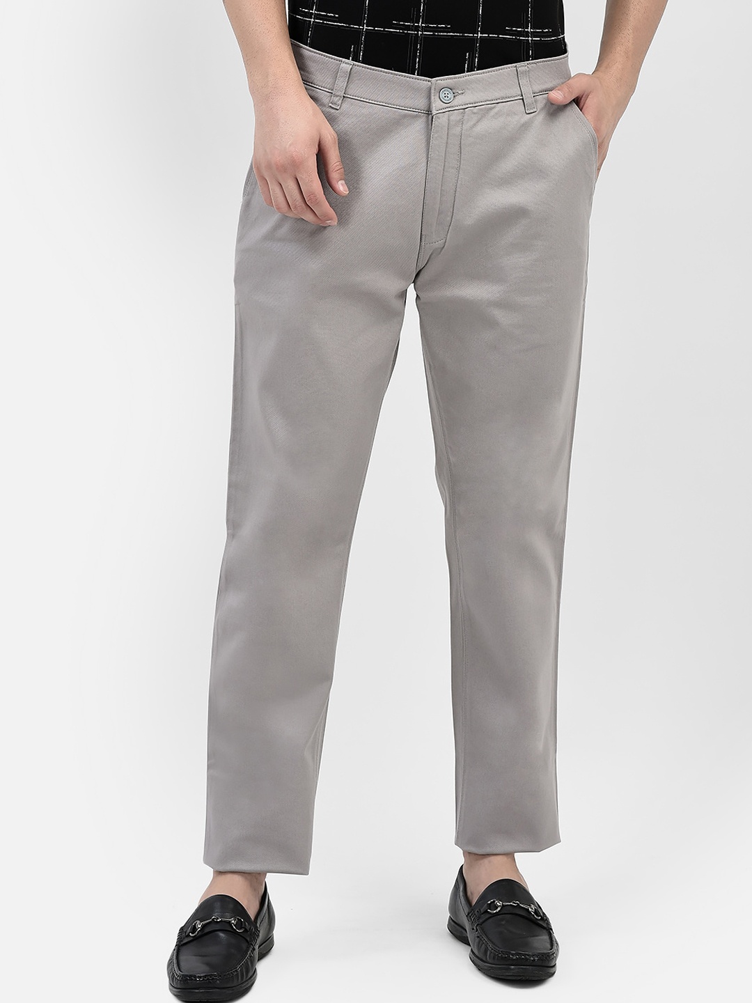 

Crimsoune Club Mid-Rise Original Slim Fit Chinos Trousers, Grey