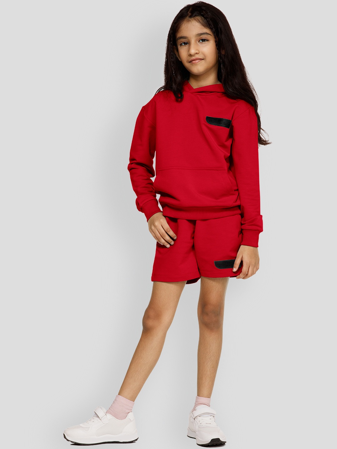 

PANGOLIN Girls Hooded Fleece Pullover Sweatshirt, Red