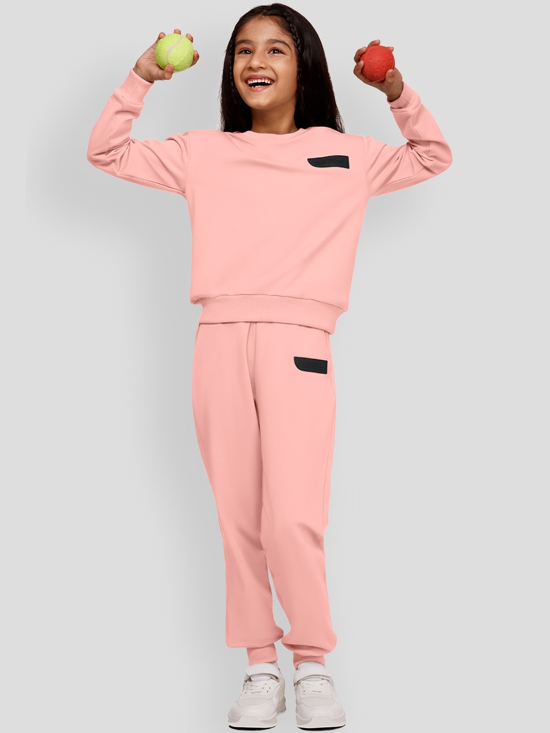 

PANGOLIN Girls Long Sleeves Cotton Pullover, Pink
