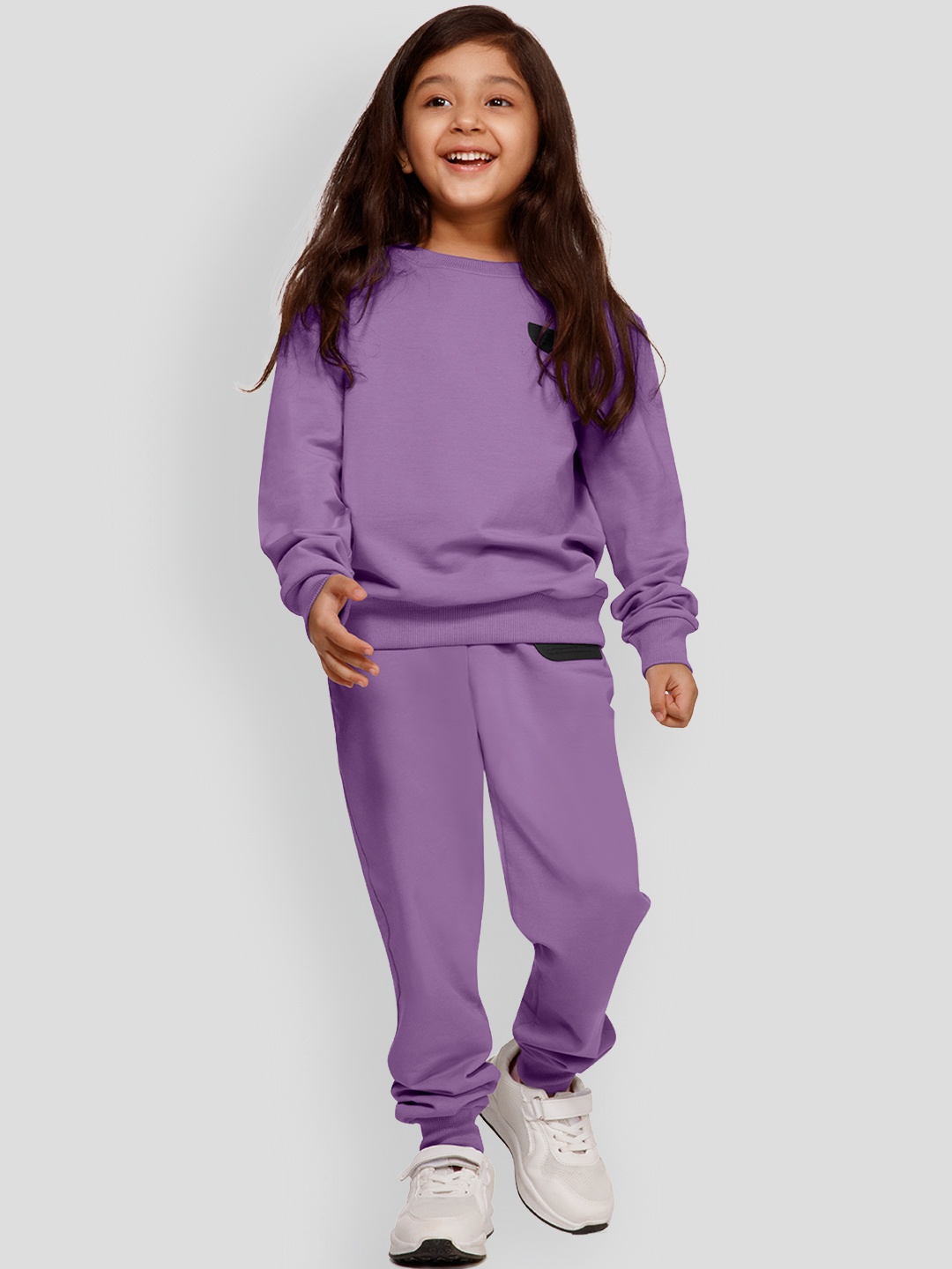 

PANGOLIN Girls Round Neck Pullover Sweatshirt, Purple