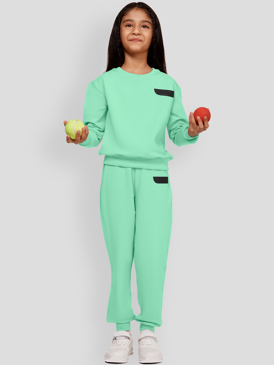 

PANGOLIN Girls Long Sleeves Cotton Pullover, Green
