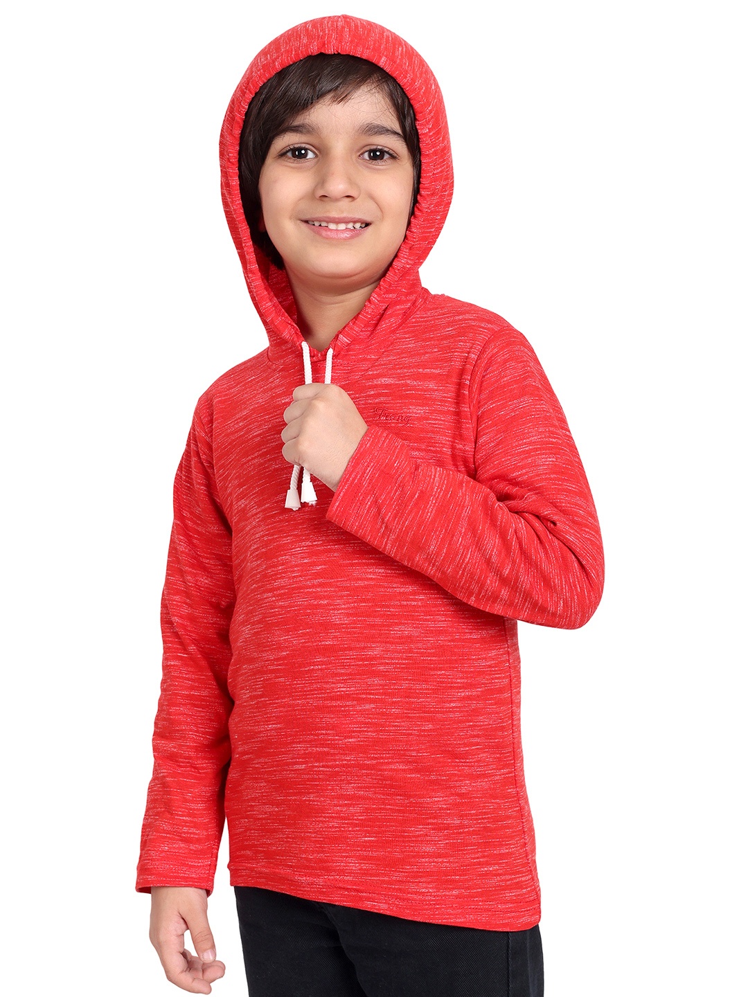 

BAESD Boys Pack Of 2 Hooded Cotton T-shirt, Red