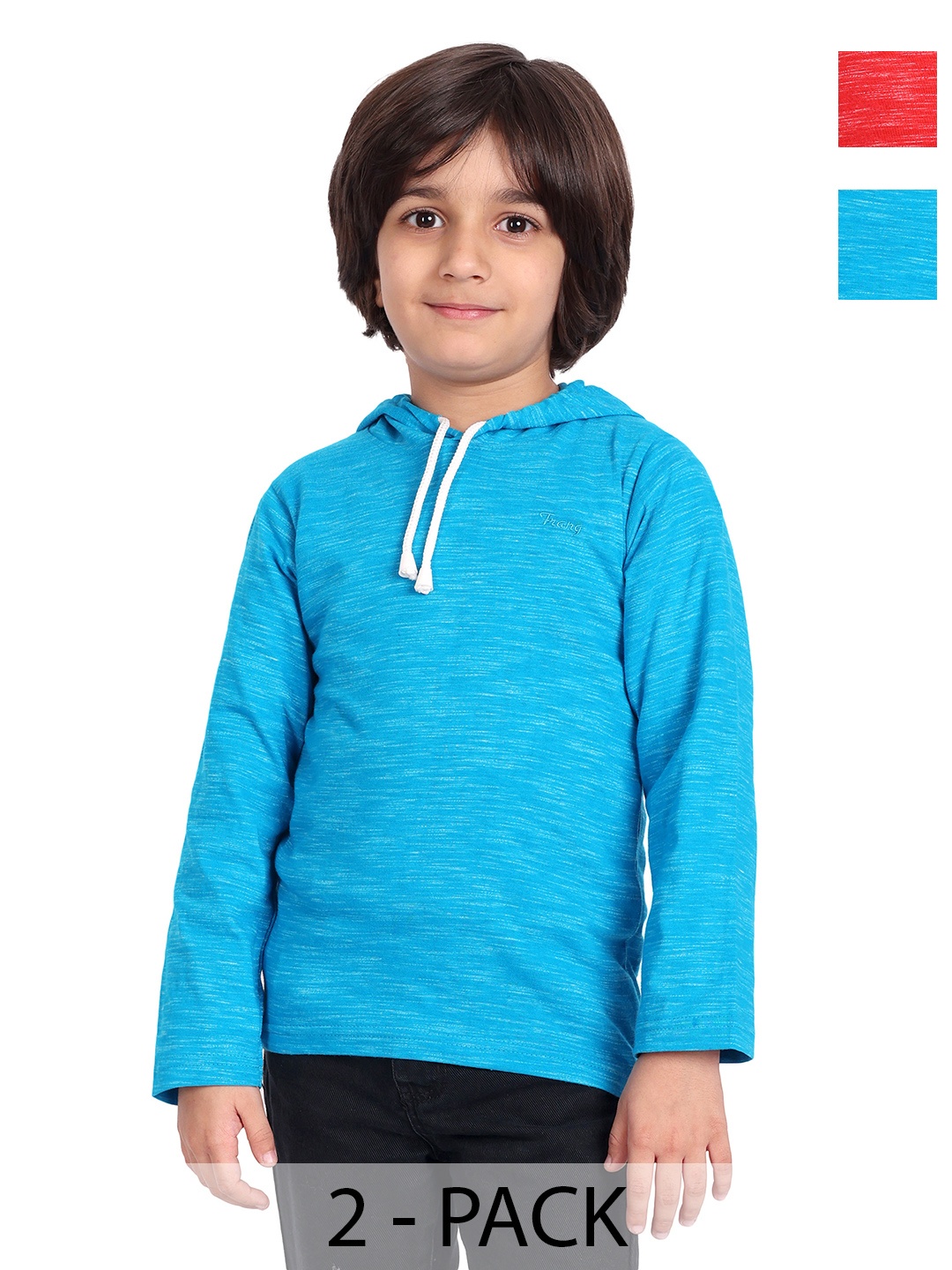 

BAESD Boys Pack Of 2 Hooded Long Sleeves Cotton T-shirt, Blue