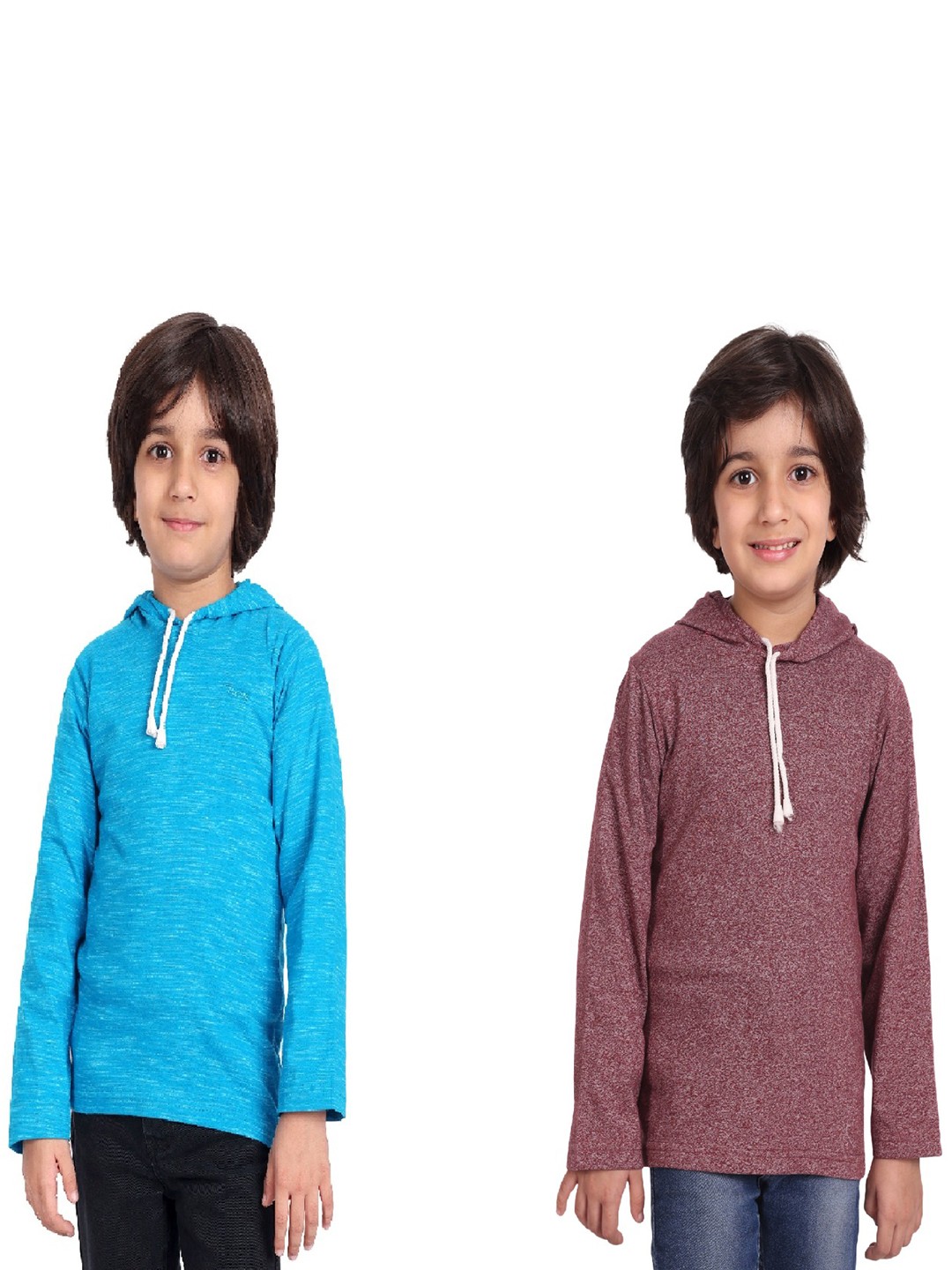 

BAESD Boys Pack Of 2 Hooded Printed Cotton Pockets T-shirt, Blue
