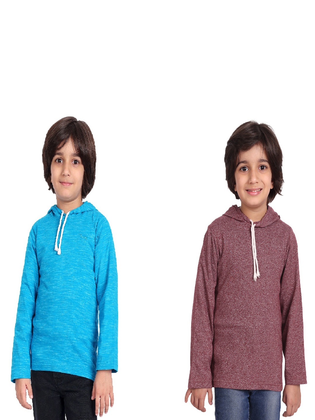 

BAESD Boys Pack Of 2 Printed Cotton Hooded T-shirts, Blue