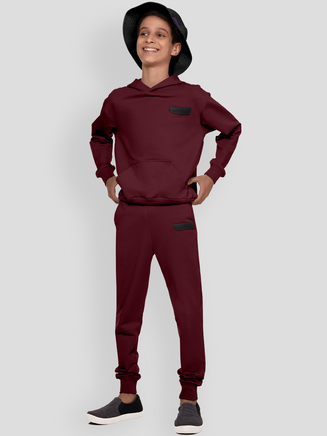 

PANGOLIN Boys Hooded Pullover Sweatshirt, Burgundy