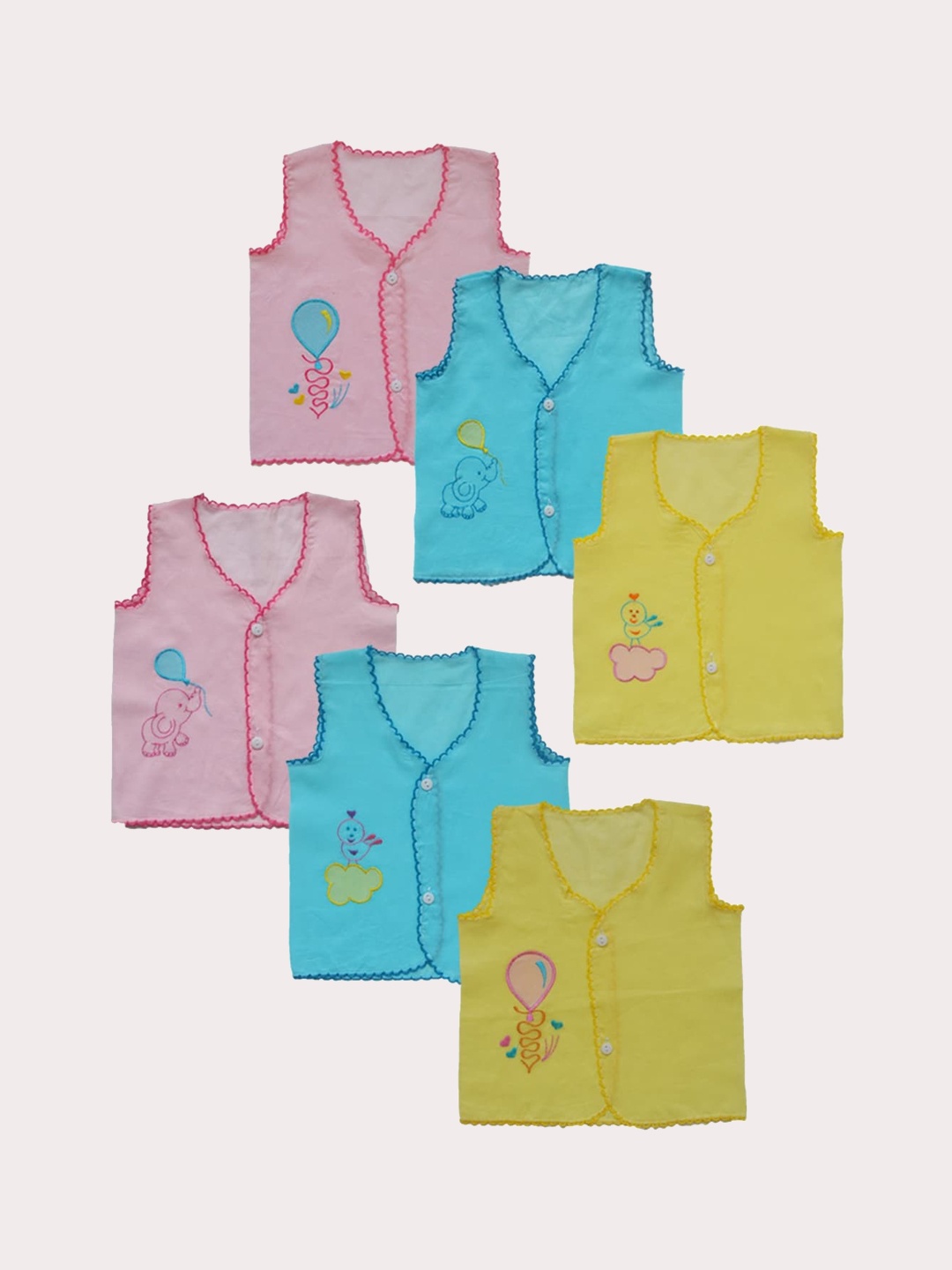 

BAESD Infants Pack Of 6 Cotton Jhablas ARSO6S001, Pink