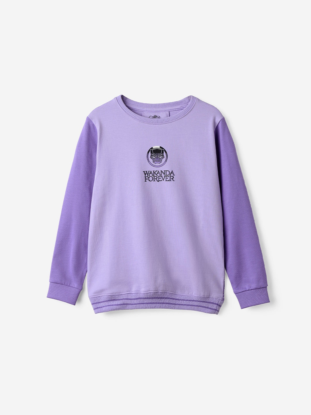 

The Souled Store Boys Lavender Black Panther: The Warrior Printed Pullover Sweatshirt