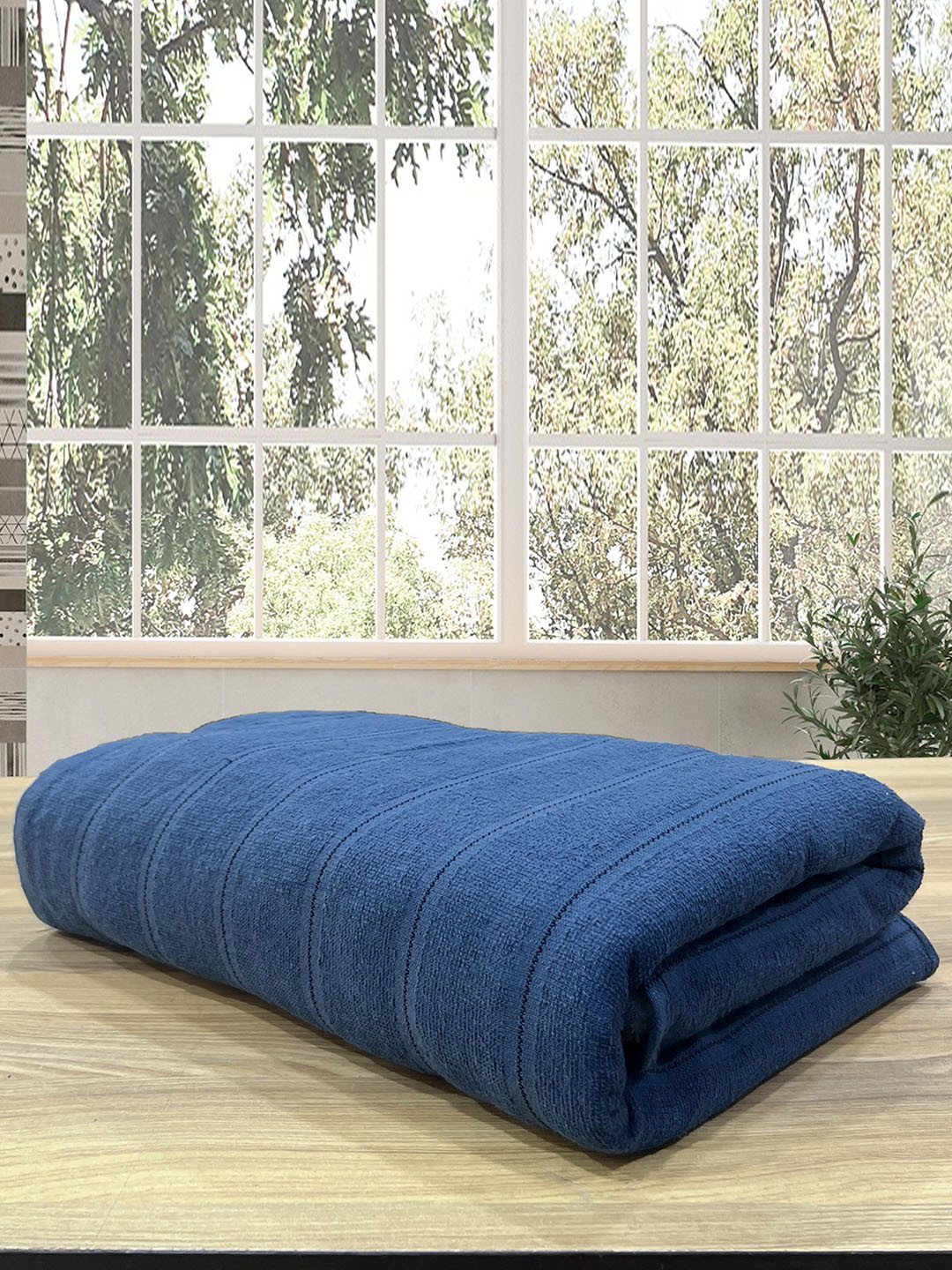 

LABHAM Blue Striped Cotton 250GSM Bath Towels