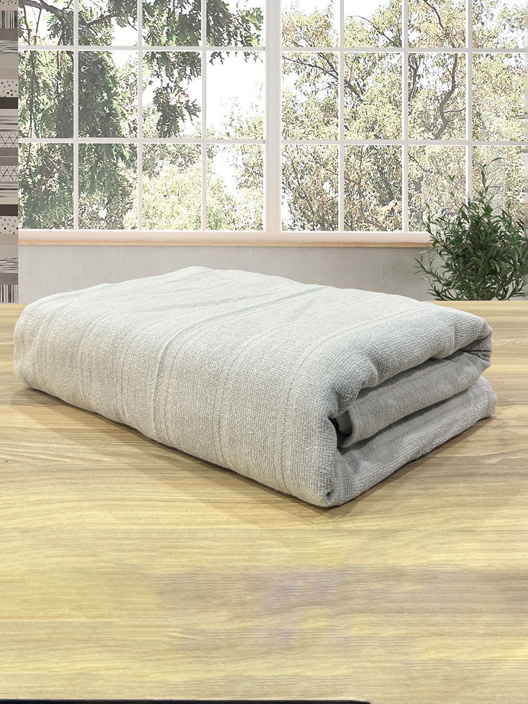 

LABHAM Grey Striped Cotton Bath Towels, Silver