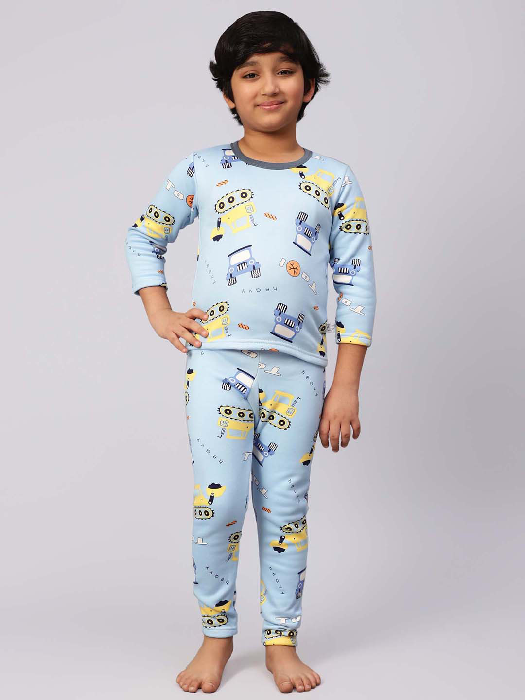 

bubble berry Boys Graphic Printed Pure Cotton Night suit, Blue